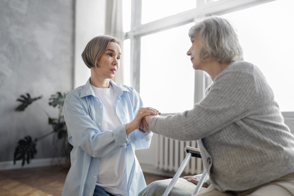 old patient suffering from parkinson scaled